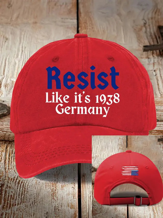 Unisex Retro Resist Like It's 1938 Germany Print Baseball Cap - gracestitchs