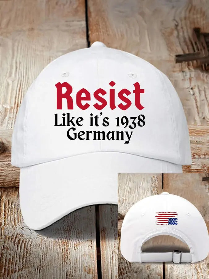 Unisex Retro Resist Like It's 1938 Germany Print Baseball Cap - gracestitchs