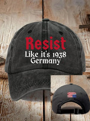 Unisex Retro Resist Like It's 1938 Germany Print Baseball Cap - gracestitchs