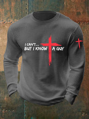 Men's I Can't But I Know A Guy Waffle Print T-shirt prairieply