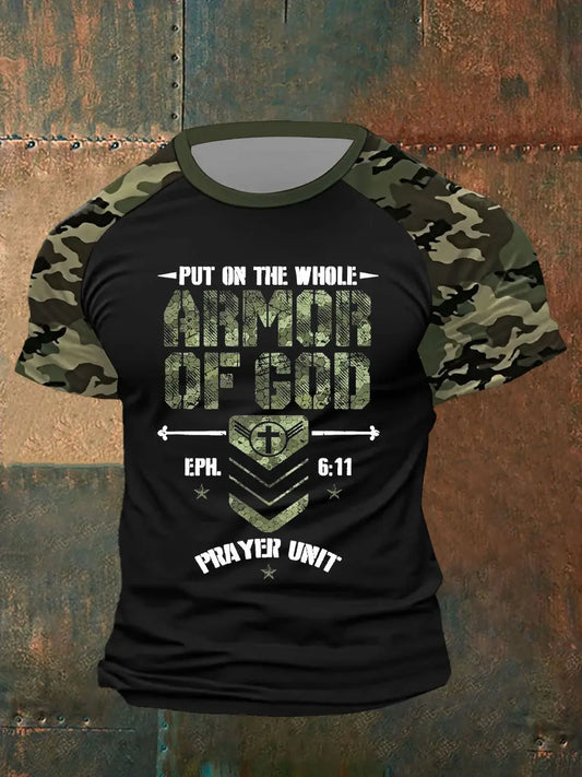 Men's Armor Of God Printed T-Shirt prairieply