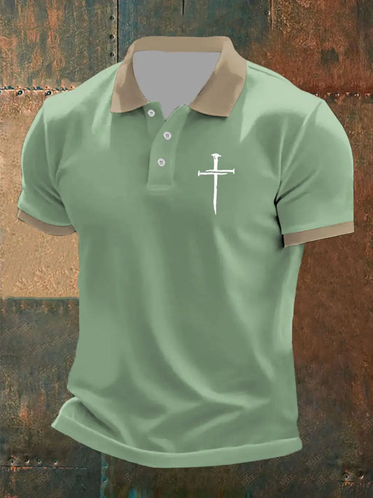 Men's Faith Cross Printed Short SleeveT-shirt - gracestitchs