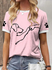 Women's Caring For Animals Dog High Fives Print T-shirt