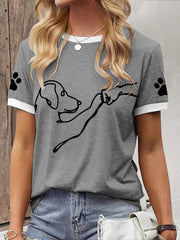 Women's Caring For Animals Dog High Fives Print T-shirt