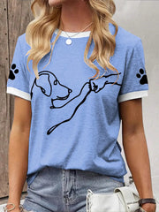 Women's Caring For Animals Dog High Fives Print T-shirt