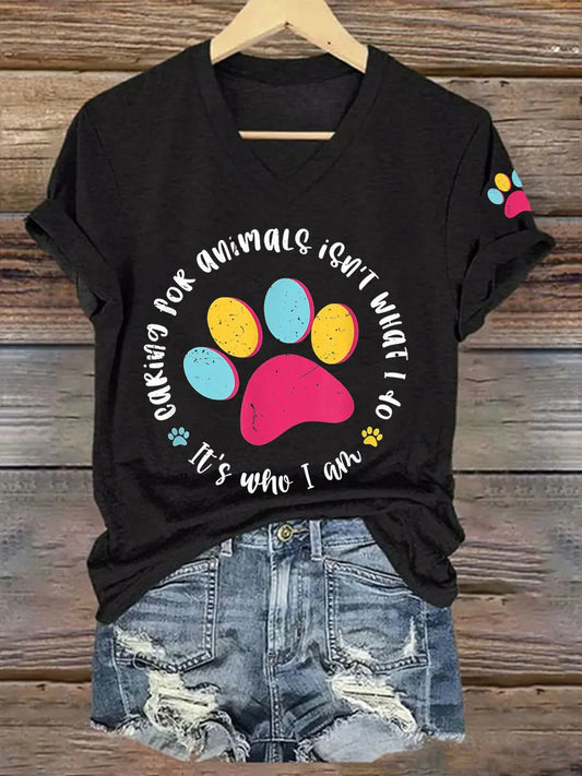 Women's Caring For Animals Isn't What I Do It's What I Am T-shirt