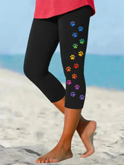Women's Caring For Animals Paws Print Leggings