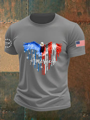 Men's Independence Day Eagle Short Sleeve T-shirt