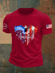 Men's Independence Day Eagle Short Sleeve T-shirt