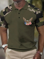 Men's Independence Day American Flag Embroidered Patch Top