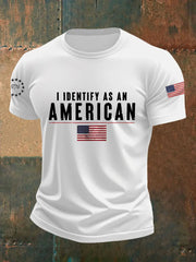 Men's I Identify As An American Casual Patriot Tee