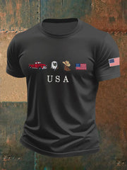 Men's USA Icons Embroidered Casual T-Shirt