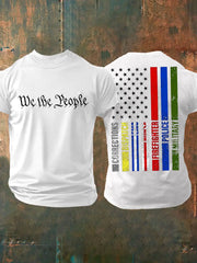 Men's 4th of July We The People Flag Printed T-shirt