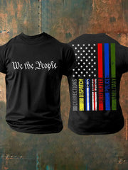 Men's 4th of July We The People Flag Printed T-shirt