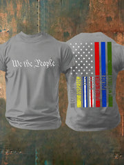 Men's 4th of July We The People Flag Printed T-shirt