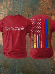 Men's 4th of July We The People Flag Printed T-shirt