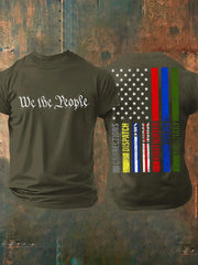 Men's 4th of July We The People Flag Printed T-shirt