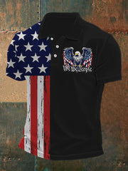 Men's Vintage American Flag We The People Casual Shirt