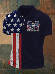 Men's Vintage American Flag We The People Casual Shirt