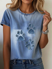 Women's Denim Paw T-shirt