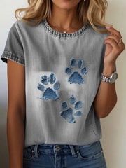 Women's Denim Paw T-shirt