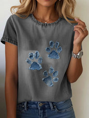 Women's Denim Paw T-shirt