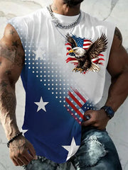 Men's American Flag Eagle Print Vest