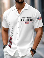 Men's I Identify As An American Casual Short Sleeve Shirt