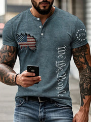 Men's Independence Day denim print T-shirt