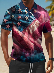 Men's Independence Day Flag Short Sleeve Shirt gracestitchs