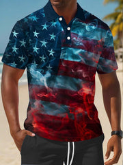 Men's Independence Day Flag Short Sleeve Shirt gracestitchs