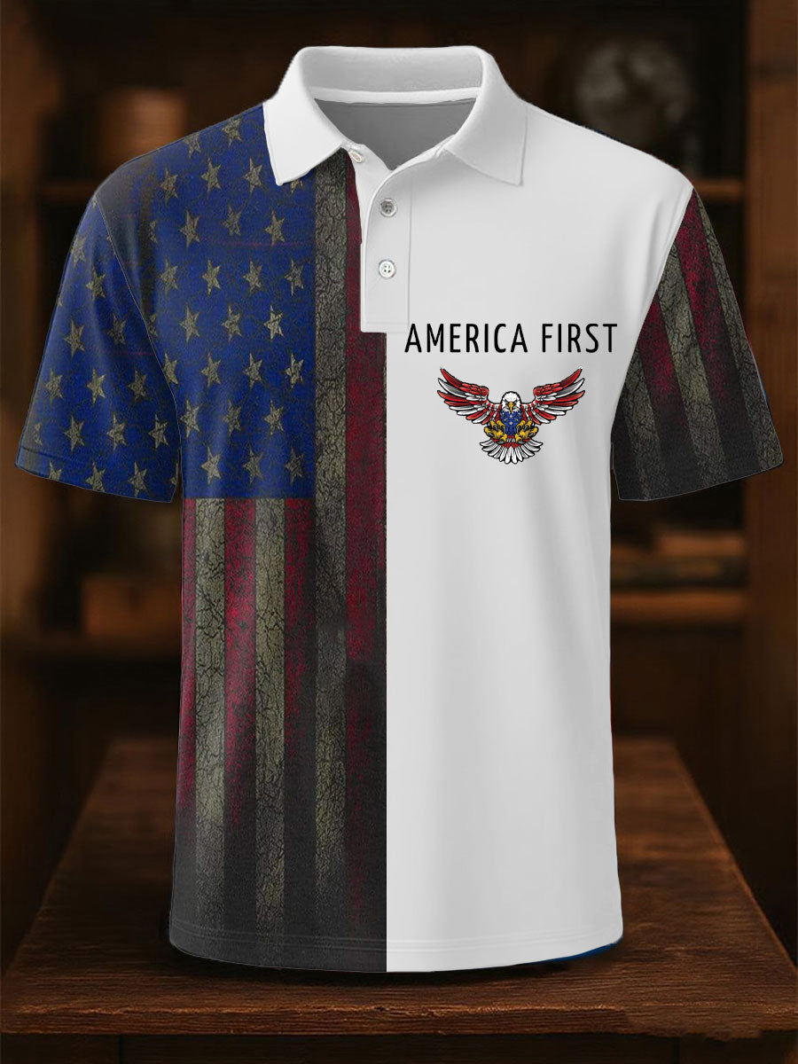 Men's Ameirica First Printed Casual Tops gracestitchs