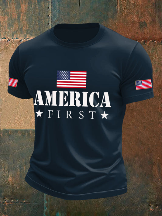 Men's Ameirica First Printed T-shirt gracestitchs