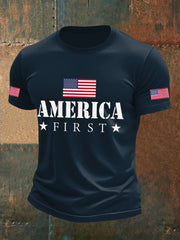 Men's Ameirica First Printed T-shirt gracestitchs