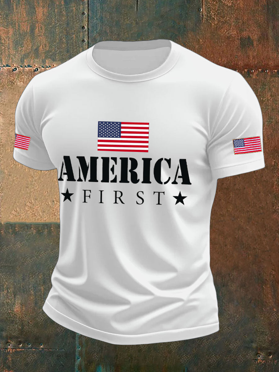 Men's Ameirica First Printed T-shirt gracestitchs