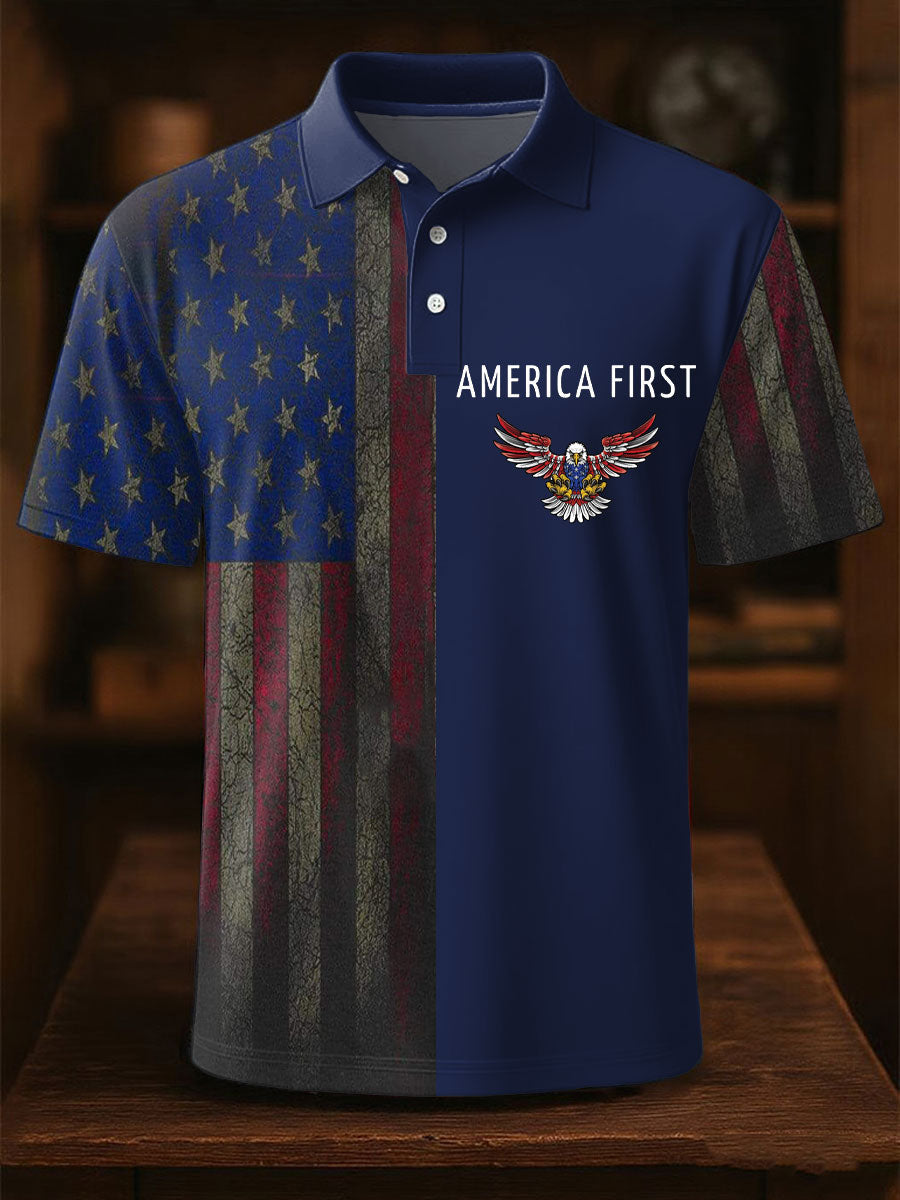 Men's Ameirica First Printed Casual Tops gracestitchs