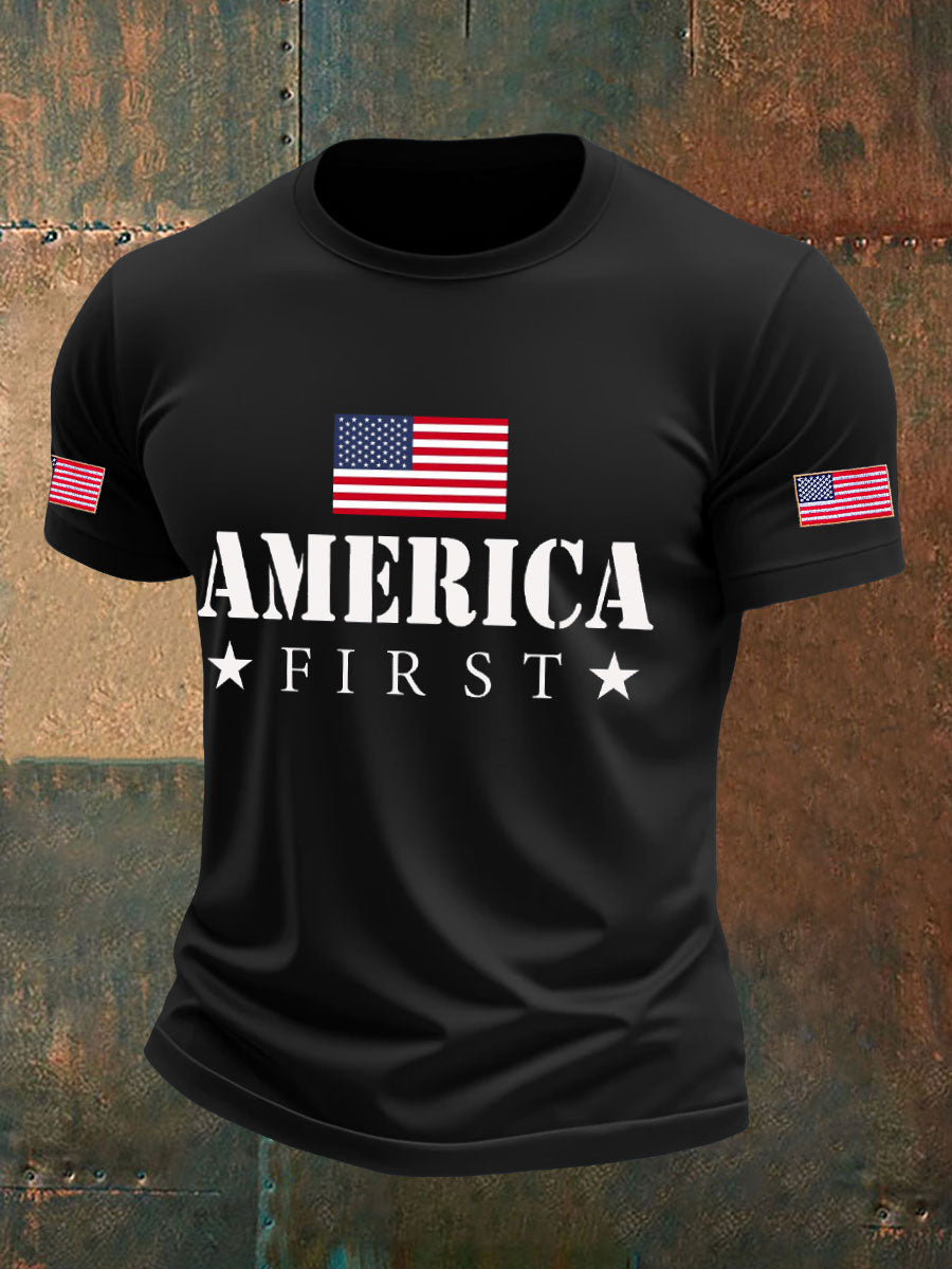Men's Ameirica First Printed T-shirt gracestitchs