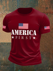 Men's Ameirica First Printed T-shirt gracestitchs