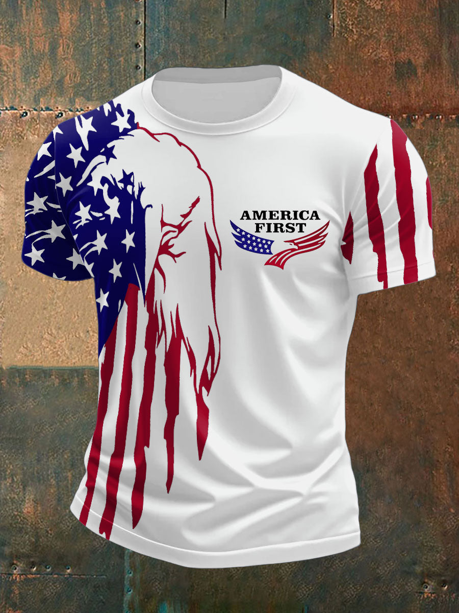 Men's Ameirica First Printed T-shirt gracestitchs