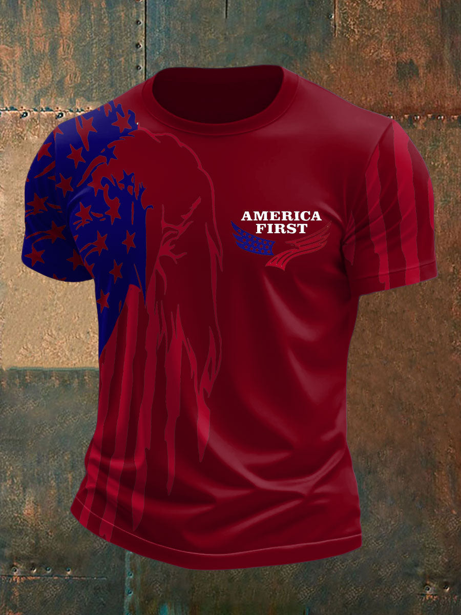 Men's Ameirica First Printed T-shirt gracestitchs