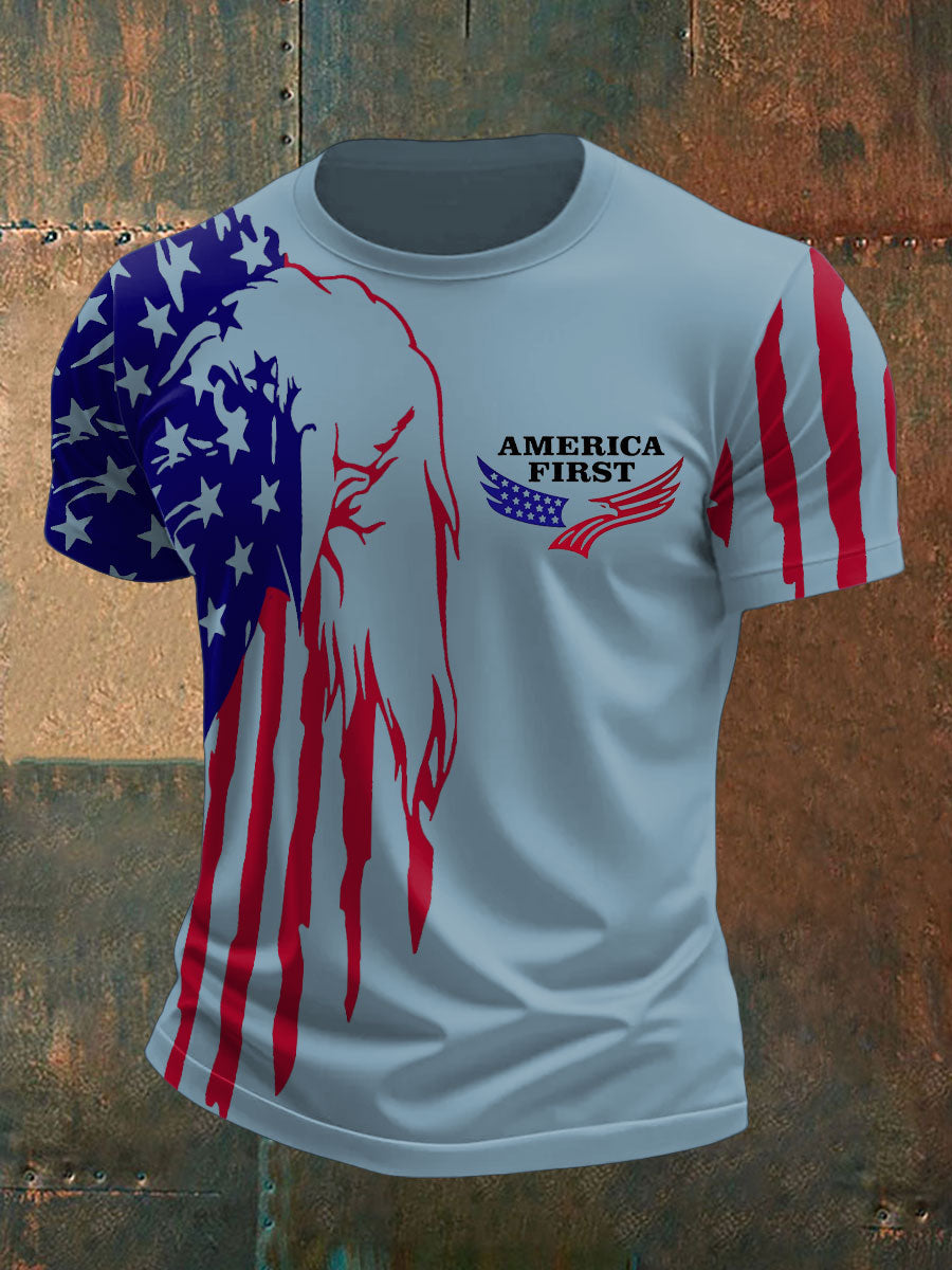 Men's Ameirica First Printed T-shirt gracestitchs