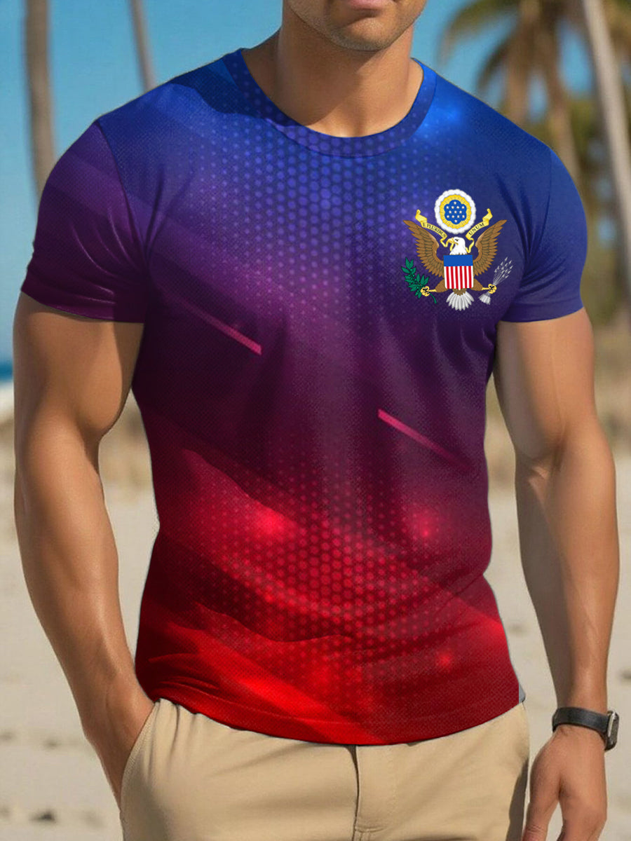 Men's USA Print short sleeve T-shirt gracestitchs