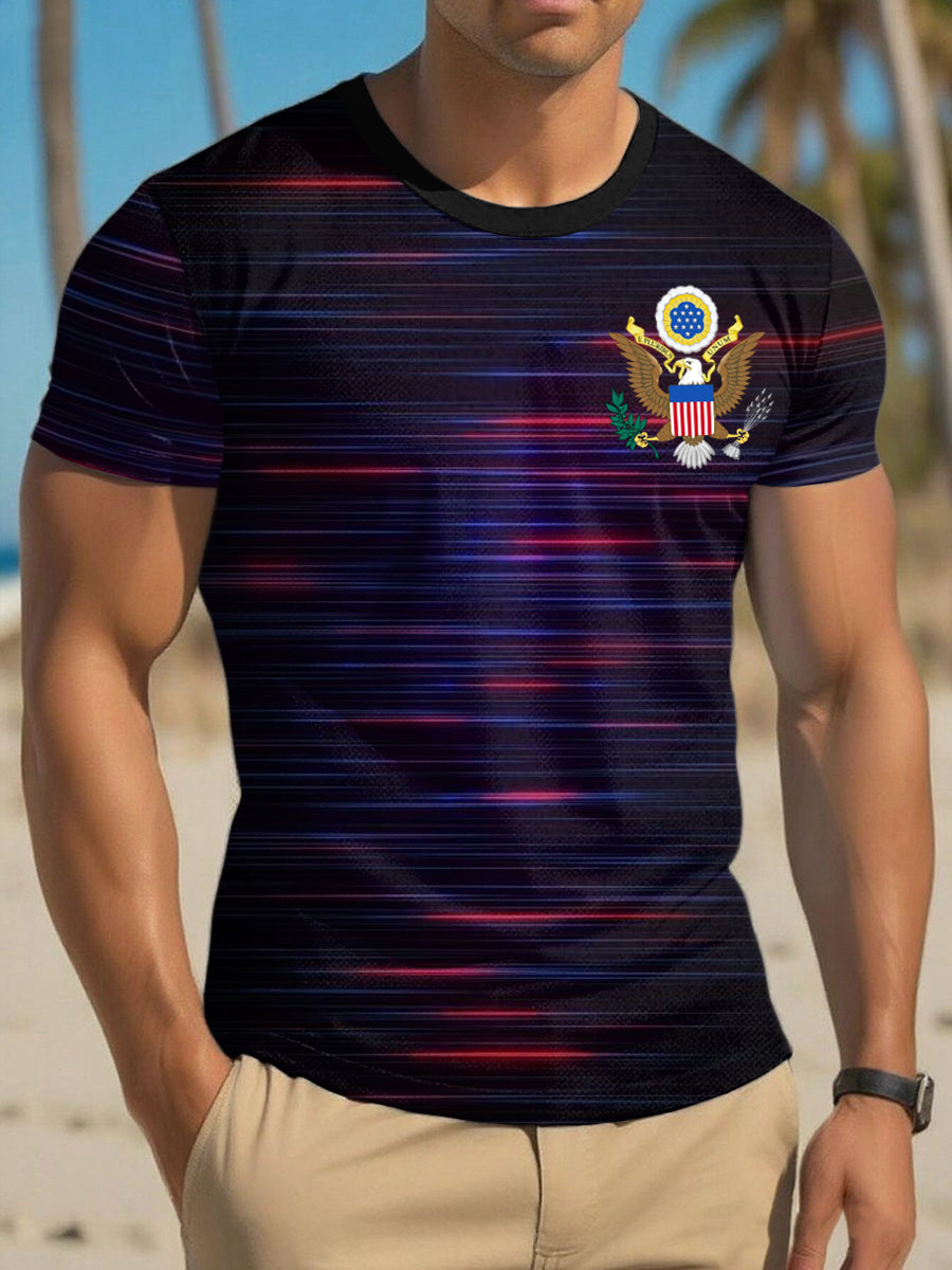 Men's USA Print short sleeve T-shirt gracestitchs