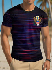 Men's USA Print short sleeve T-shirt gracestitchs