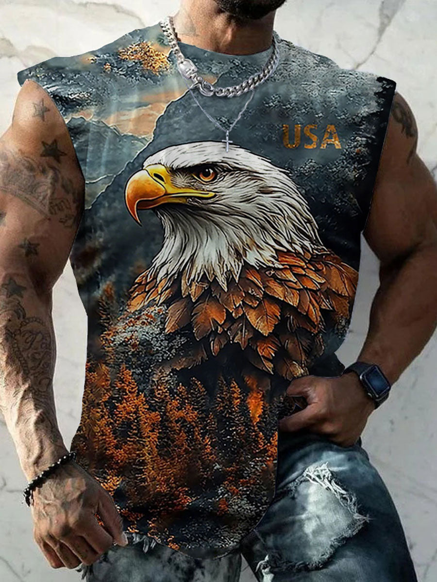 Men's American Eagle Print Casual Vest gracestitchs