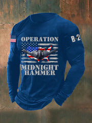 Men's Operation Midnight Hammer B-2 Spirit Long Sleeve T-shirt