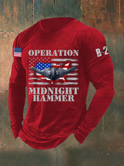 Men's Operation Midnight Hammer B-2 Spirit Long Sleeve T-shirt