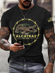 Men's Alligator Alcatraz Funny Florida Everglades Dark Humor Tee