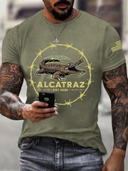 Men's Alligator Alcatraz Funny Florida Everglades Dark Humor Tee