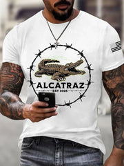 Men's Alligator Alcatraz Funny Florida Everglades Dark Humor Tee gracestitchs